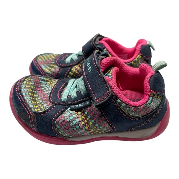 Stride Rite Navy and Pink Kids Sneakers size 5M - Picture 2 of 9